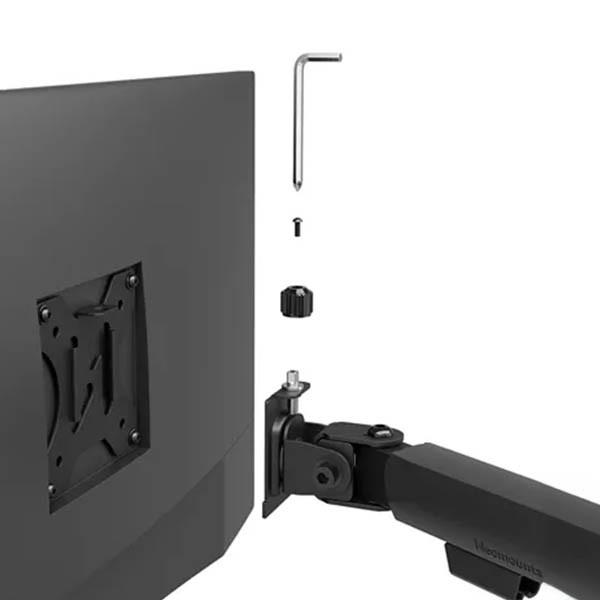 Ramię do monitora Neomounts Nero Quick Fix na 1 monitor, czarne (z zaciskiem i przelotką) 204015 - 5