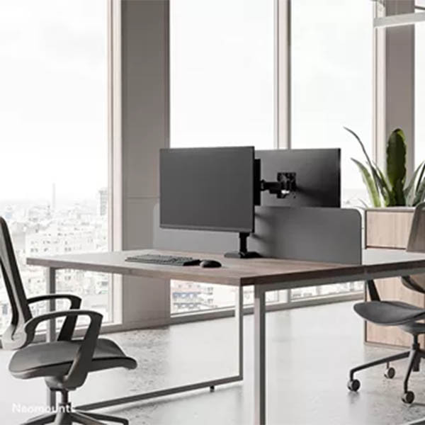 Ramię do monitora Neomounts Nero Quick Fix na 1 monitor, czarne (z zaciskiem i przelotką) 204015 - 8