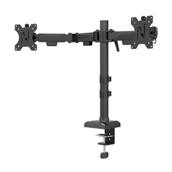 Ramię do monitora Neomounts Nero Quick Fix na 2 monitory, czarne (z zaciskiem i przelotką) 204016 - 2