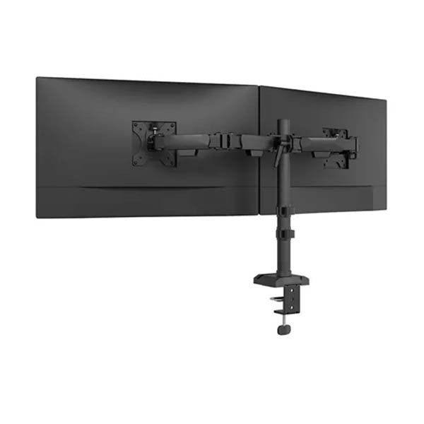 Ramię do monitora Neomounts Nero Quick Fix na 2 monitory, czarne (z zaciskiem i przelotką) 204016 - 3