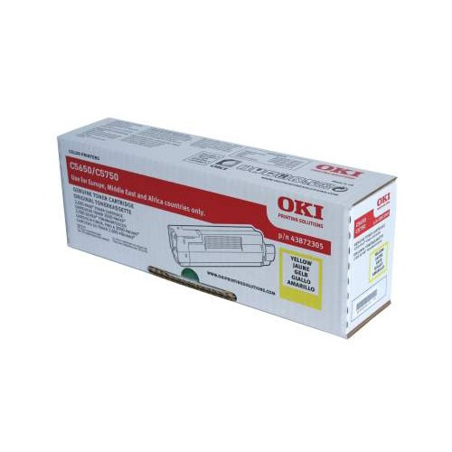 OKI 43872305 toner żółty, oryginalny 43872305 035962 - 1