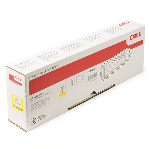 OKI 46443101 toner żółty, zwiększona pojemność, oryginalny 46443101 036190 - 1