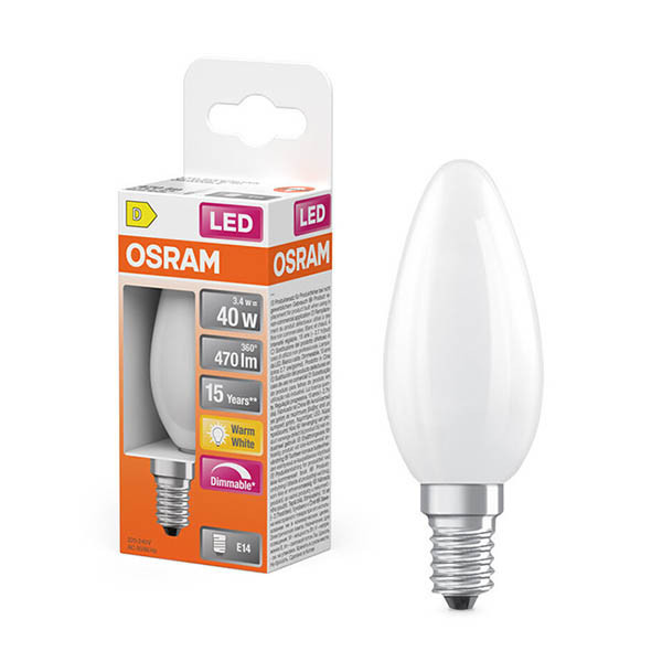 Żarówka E14 LED Osram | świeca B35 | matowa | ściemnialna | 2700K | 3,4 W (40 W) LOS01853 - 1