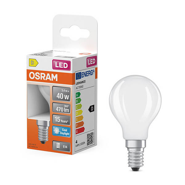 Żarówka E14 LED Osram | kula P45 | matowa | 6500K | 3,4 W (40 W) LOS02178 - 1