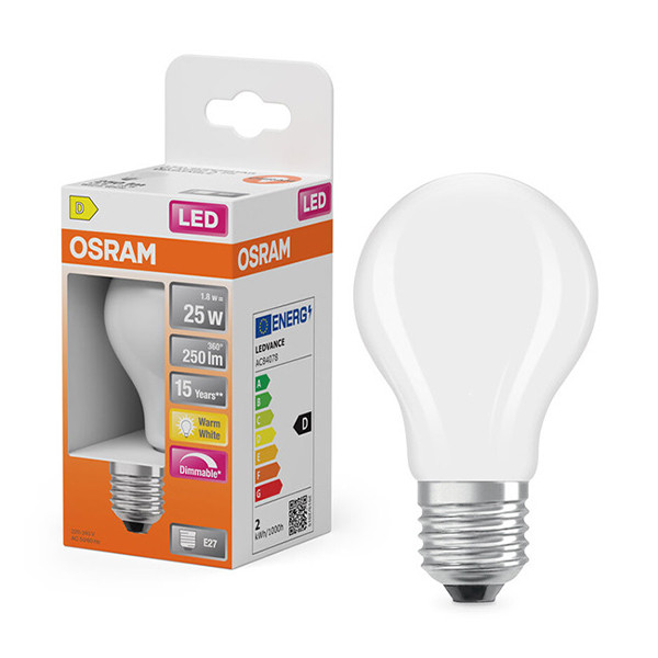 Żarówka E27 LED Osram | gruszka A60 | matowa | ściemnialna | 2700K | 1,8 W (25 W) LOS01809 - 1