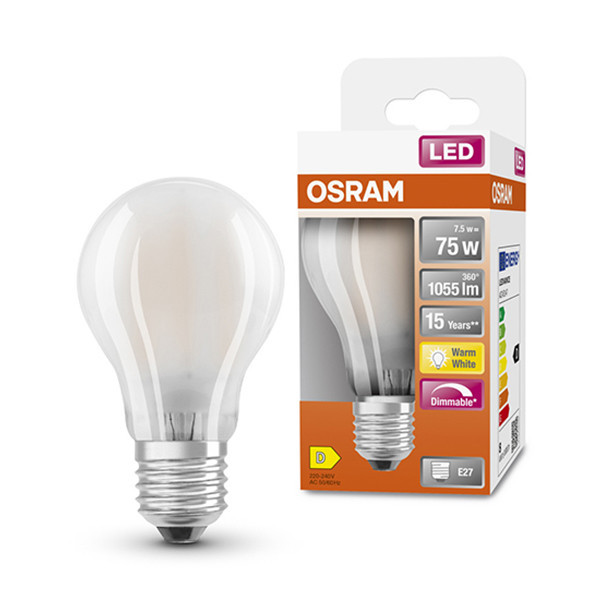 Żarówka E27 LED Osram | gruszka A60 | matowa | ściemnialna | 2700K | 7,5 W (75 W) LOS00048 - 1