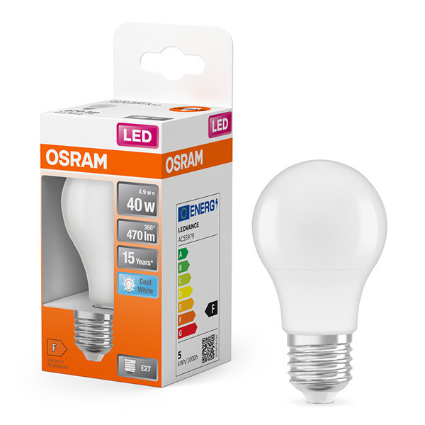 Żarówka E27 LED Osram | gruszka A60 | matowa | 4000K | 4,9 W (40 W) LOS01145 - 1
