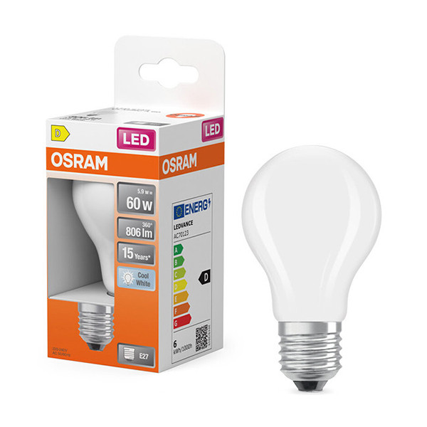 Żarówka E27 LED Osram | gruszka A60 | matowa | 4000K | 6,5 W (60 W) LOS01841 - 1