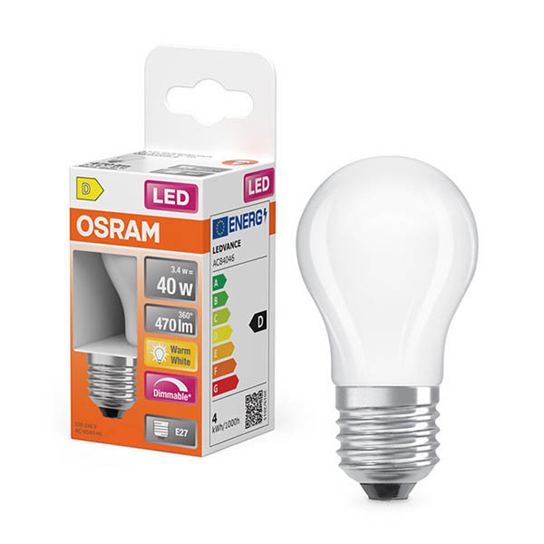 Żarówka E27 LED Osram | kula P45 | matowa | ściemnialna | 2700K | 3,4 W (40 W) LOS01879 - 1