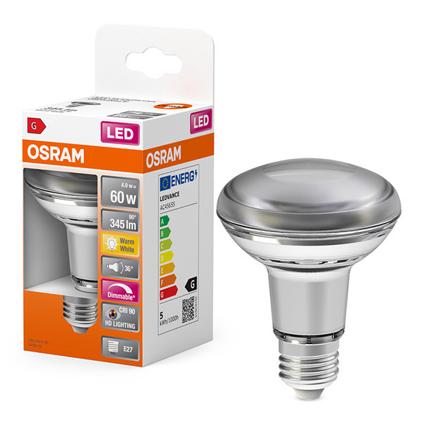 Żarówka E27 LED Osram | reflektor R63 | ściemnialna | 2700K | 4,9 W (60 W) LOS01351 - 1