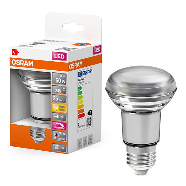 Żarówka E27 LED Osram | reflektor R80 | ściemnialna | 2700K | 4,9 W (60 W) LOS01353 - 1