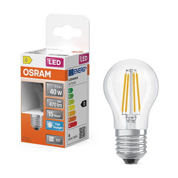 Żarówka E27 filamentowa LED Osram | kula P45 | 6500K | 3,4 W (40 W) LOS02172 - 1