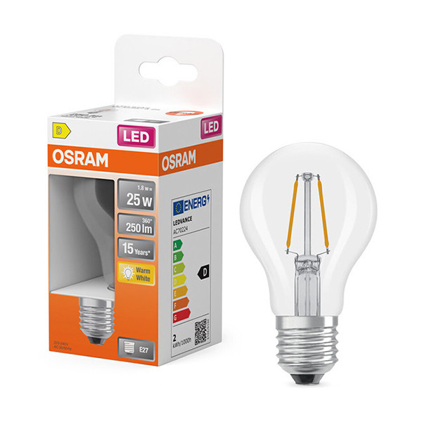 Żarówka E27 filamentowa Osram | gruszka A60 | 2700K | 1,8 W (25 W) LOS01821 - 1