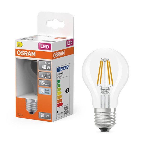 Żarówka E27 filamentowa Osram | gruszka A60 | 4000K | 3,4 W (40 W) LOS01825 - 1