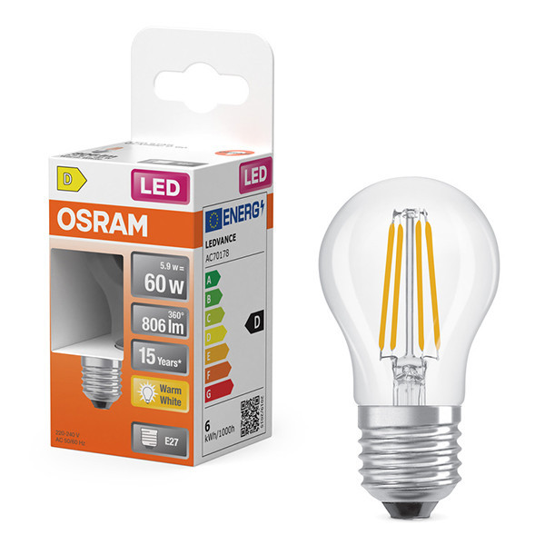 Żarówka E27 filamentowa Osram | kula P45 | 2700K | 5,5 W (60 W) LOS01241 - 1
