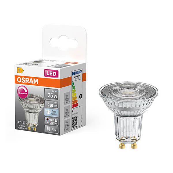 Żarówka GU10 LED Osram | spot | ściemnialna | 4000K | 2,4 W (35 W) LOS01919 - 1