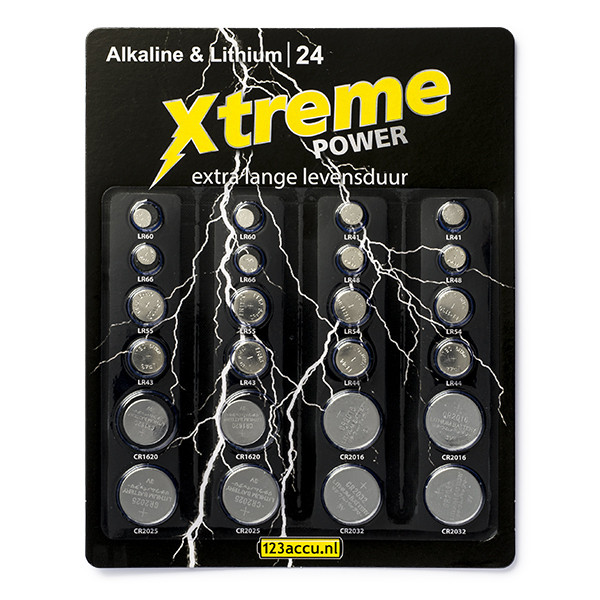 Pakiet baterii płaskich 123drukuj Xtreme Power CR1620 CR2016 CR2025 CR2032 LR41 ADR00048 - 1