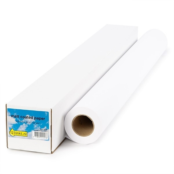Papier do plotera powlekany, matowy 841 mm x 45 m (90 gramów), 123drukuj 155074 - 1