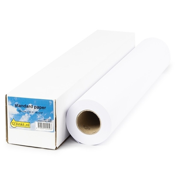 Papier do plotera standardowy 594 mm x 50 m (90 gramów), 123drukuj 155087 - 1