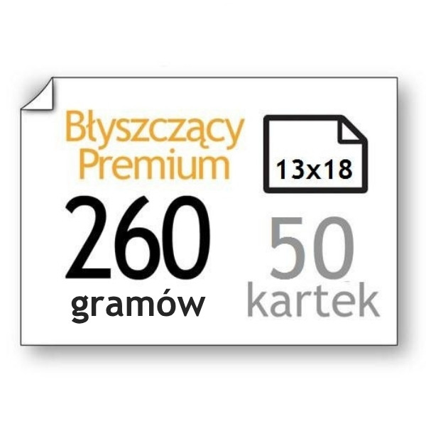 Papier fotograficzny Premium 260 gramów, 13 x 18 cm (50 kartek), 123drukuj 2311B018C 064135 - 1