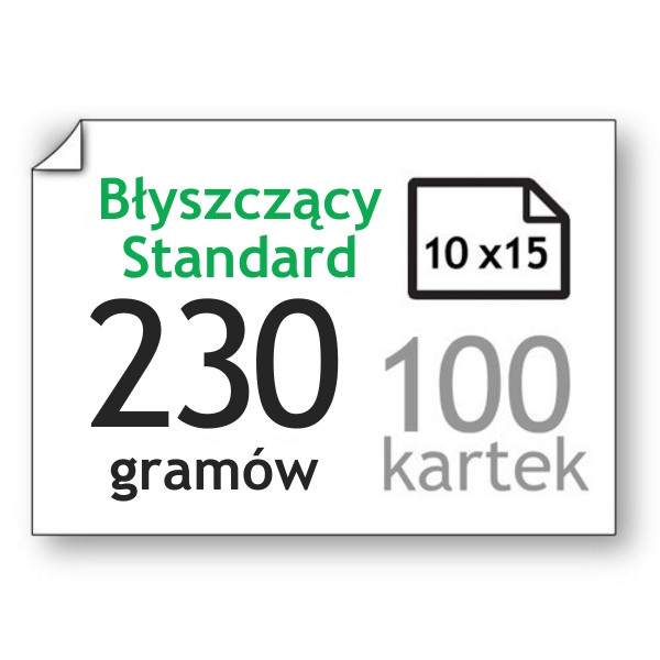 Papier fotograficzny błyszczący 230 gramów, 10 x 15 cm (100 kartek), 123drukuj  064081 - 1