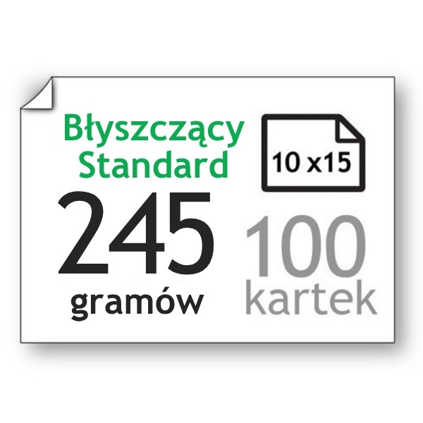 Papier fotograficzny błyszczący 245 gramów, 10 x 15 cm (100 kartek), 123drukuj C13S041765C Q8692AC 064080 - 1