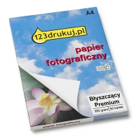 Papier fotograficzny błyszczący Premium 260 gramów (50 kartek), 123drukuj  064120