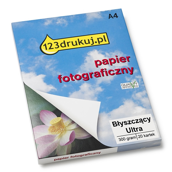 Papier fotograficzny błyszczący Ultra 300 gramów (20 kartek), 123drukuj  064140 - 1