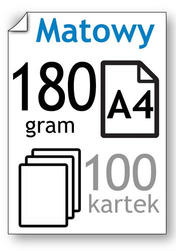 Papier fotograficzny matowy 180 gramów (100 kartek), 123drukuj  064022 - 1