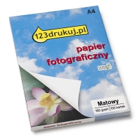 Papier fotograficzny matowy 180 gramów (100 kartek), 123drukuj C13S041256C Q6592AC 064020