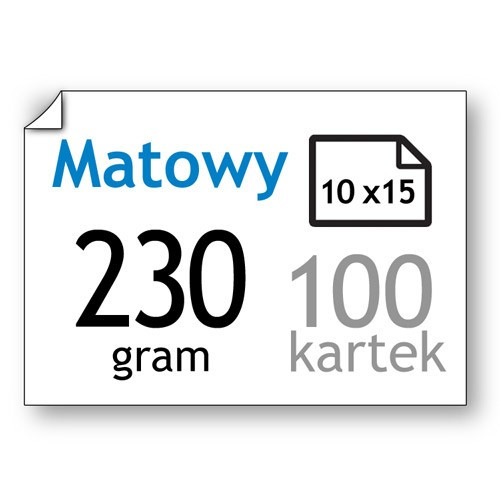Papier fotograficzny matowy 230 gramów, 10 x 15 cm (100 kartek), 123drukuj  064030 - 1