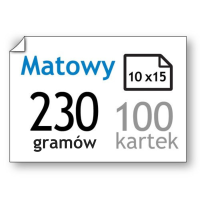 Papier fotograficzny matowy 230 gramów, 10 x 15 cm (100 kartek), 123drukuj  064030