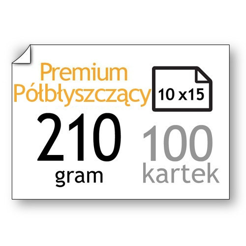 Papier fotograficzny półbłyszczący Premium 210 gramów, 10 x 15 cm (100 kartek), 123drukuj 0775B081C 064110 - 1