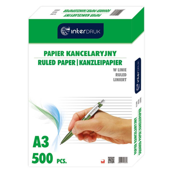 Papier kancelaryjny A3 linia, 500 arkuszy 144932 - 1