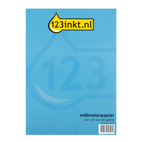 Papier milimetrowy A4, 25 kartek (80 g/m2), 123drukuj 390623 - 1
