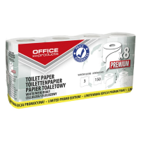 Papier toaletowy celulozowy Premium, 3-warstwowy, 150 listków, 15 m, 8 szt., BIAŁY 22046129-14 144691
