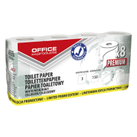 Papier toaletowy celulozowy Premium, 3-warstwowy, 150 listków, 15 m, 8 szt., BIAŁY