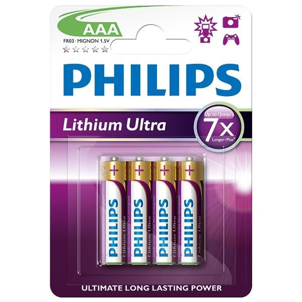 Philips Bateria Philips Lithium Ultra FR03 Mignon AAA, 4 sztuki FR03LB4A/10 098310 - 1