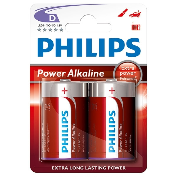 Baterie D LR20 Philips Power Alkaline Mono, 2 sztuki 098305 - 1