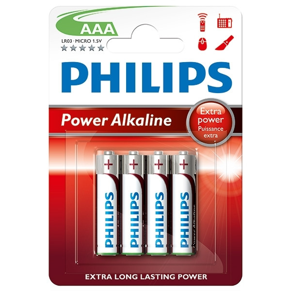 Philips Baterie Philips Power Alkaline LR03 Micro AAA, 4 sztuki LR03P4B/10 098302 - 1