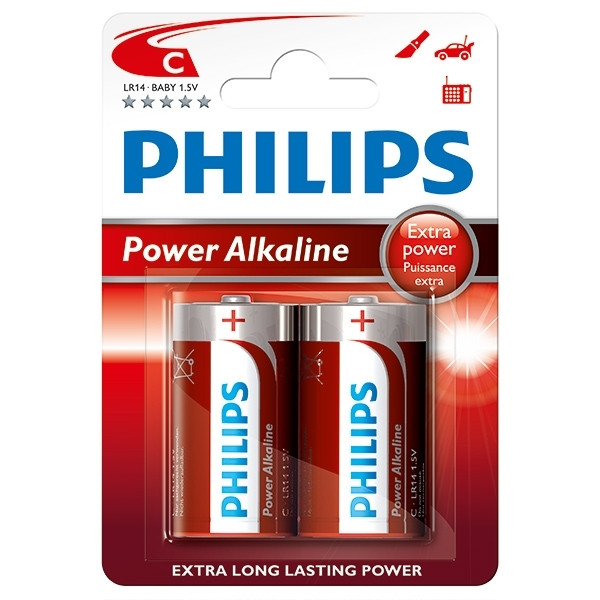 Philips Baterie Philips Power Alkaline LR14 Baby C, 2 sztuki LR14P2B/10 098304 - 1