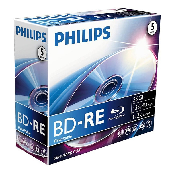 Philips Płyty Philips Blu-Ray-RE, 5 sztuk BE2S2J05C/00 098023 - 1
