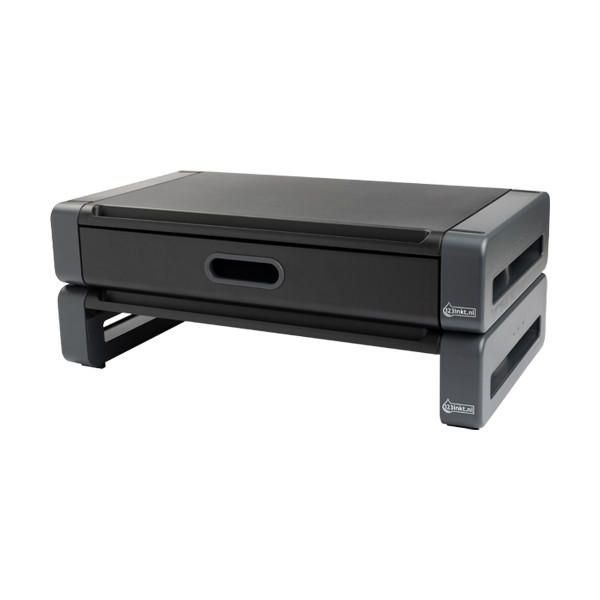 Podstawka pod monitor z szufladą, czarny/szary, 123drukuj 302202 - 4