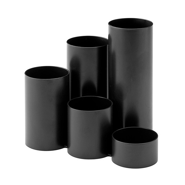 Pojemnik na długopisy z pięcioma przegródkami, czarny, 123drukuj 301208 - 1