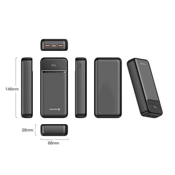 Powerbank Swissten, POWER LINE II, Li-Pol, USB-C, 2x USB-A, USB-C (20000 mAh) 246999 - 3