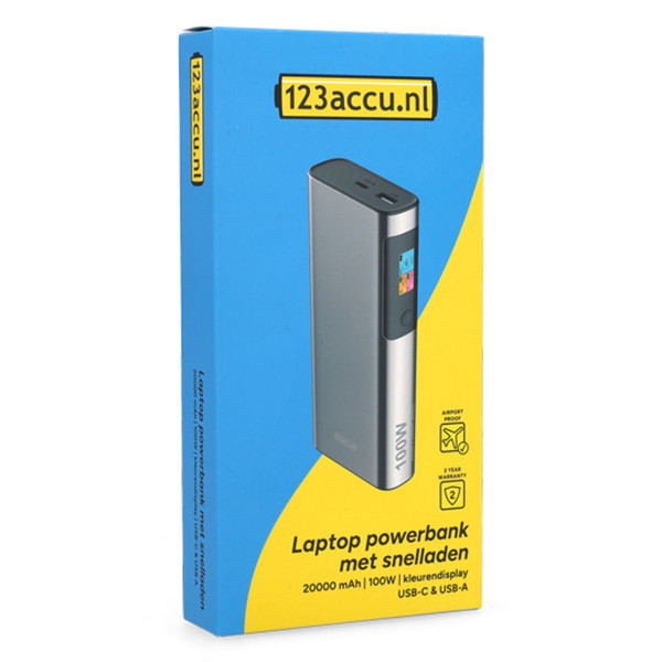 Powerbank do laptopa z szybkim ładowaniem | srebrny | (100 W, 20000 mAh) | 123drukuj ADR00366 - 9