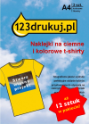 Promocja: papier transferowy na ciemne i kolorowe T-shirty (12 kartek) 123drukuj