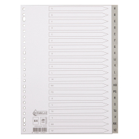 Przekładki plastikowe A4 alfabetyczne (20 zakładek | 23 otowory), 123drukuj 300528