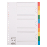 Przekładki plastikowe A4 kolorowe (10 zakladek | 23 otwory), 123drukuj 300526