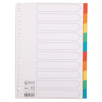 Przekładki tekturowe A4 kolorowe (10 zakładek | 23 otwory), 123drukuj 300535